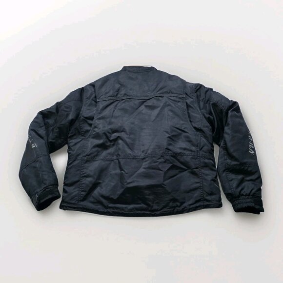 Vtg Harley Davidson Racing Jacket Mens L Black Quilted Detach Lining Pockets Zip - Picture 16 of 16